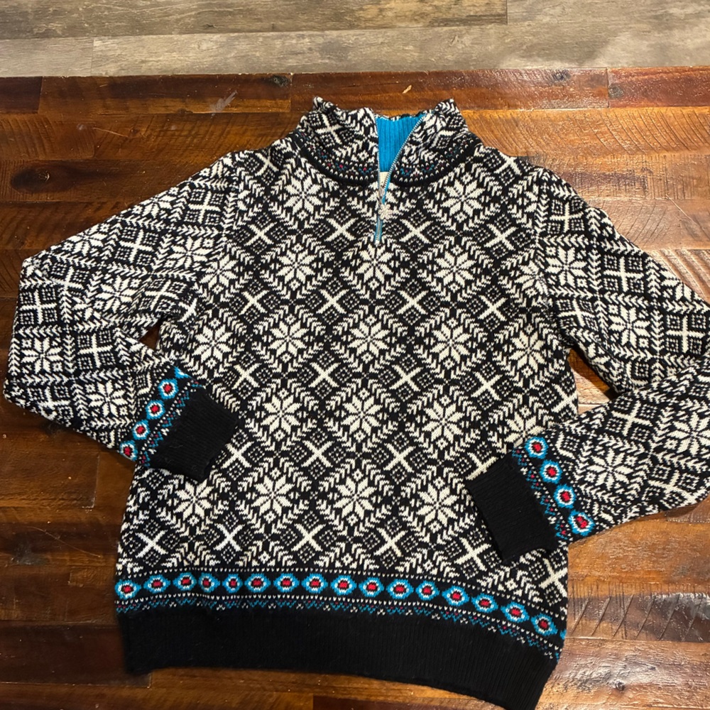 Telluride patterned wool/alpaca blend sweater L